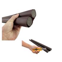Kit 2 Veda Portas 80cm Ajustável Impermeável Marrom