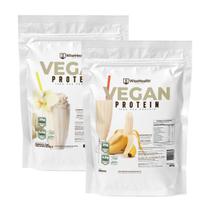 Kit 2 Vegan Protein 837g Banana + Bauni c/ Choco Bco Kit 2 Vegan Protein 837g Banana + Bauni c/ Choco Bco