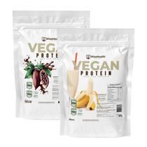 Kit 2 Vegan Protein 837g Cacau e Chocolate + Banana
