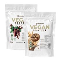 Kit 2 Vegan Protein 837g Cookie Maltado + Cacau e Chocolate - WiseHealth