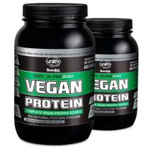 Kit 2 Vegan Protein 900g Proteína vegetal Unilife Morango
