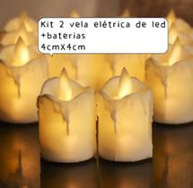 Kit 2 Vela De Led Decorativa Eletrônica E Baterias Kit 2 Vela De Led Decorativa Eletrônica E Baterias