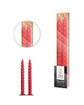 Kit 2 Vela Palito Espiral Castiçal Vermelha Jantar Romantico