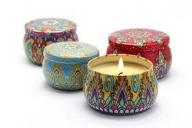 Kit 2 Vela Pote Metal Aromatizada Casa Sala Banheiro Mandala Kit 2 Vela Pote Metal Aromatizada Casa Sala Banheiro Mandala