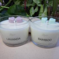 Kit 2 Velas Aromáticas Perfumada Vegetal Lavanda Bamboo 120g - Likare Home & Beauty