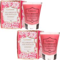 KIT 2 velas de morango para massagem hidratante beijavel