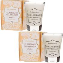 KIT 2 velas de vanilla para massagem hidratante beijavel