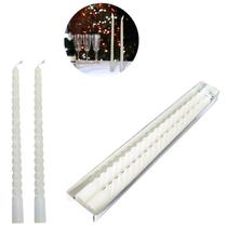 Kit 2 Velas Espiral 20cm Casamento Decoração Branca