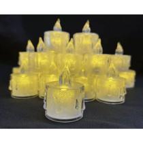 Kit 2 Velas Led + Baterias Luz Amarela Velas Sem Fumaça SC