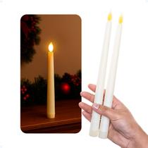 Kit 2 Velas Palito Led Castiçal Grande 28cm Luzes Decoração - Hxt