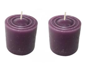 Kit 2 Velas Perfumadas Com Aroma De Uva - Cor Roxa Escuro