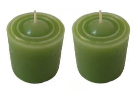 Kit 2 Velas Perfumadas Com Cheiro De Erva Doce - Cor Verde