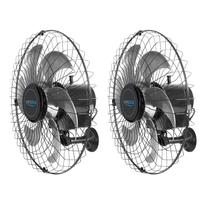 Kit 2 Ventilador 6 Pás Bivolt Oscilante 50cm Cor Preto