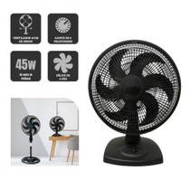 Kit 2 Ventilador De Mesa 47cm 45w 3 Velocidades Turbo Power 110/220v Preto Kit 2 Ventilador De Mesa 47cm 45w 3 Velocidades Turbo Power 110/220v Preto