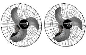 Kit 2 Ventilador De Parede Tufão 60cm Preto Bivolt M2 Loren Sid
