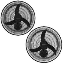 Kit 2 Ventilador New Oscilante de Parede 50cm Preto Forte