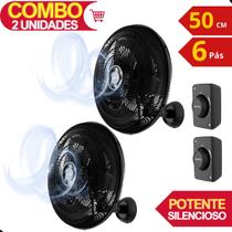 Kit 2 Ventilador Parede 6pás Potente Silencioso Loja Igreja Academia