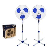 Kit 2 Ventiladores De Coluna Pedestal com 3 Velocidades 40cm - Voltagem 110v - Branco e Azul - Fix