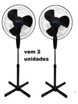kit 2 Ventiladores De Coluna Preto 40 Cm 220v Max Grade de Aço Ajustavel 3 velocidades