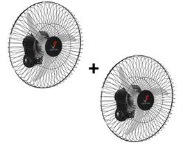 Kit 2 Ventiladores De Parede Ventura 60 cm Aço Preto Bivolt 150 W