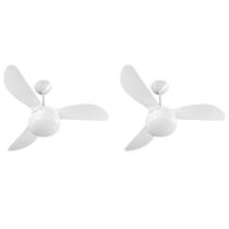Kit 2 Ventiladores de Teto 3 Pás Ventisol Fênix Globo com 3 Velocidades Branco Kit 2 Ventiladores de Teto 3 Pás Ventisol Fênix Globo com 3 Velocidades Branco