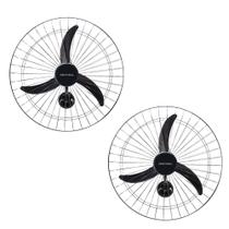 Kit 2 Ventiladores Osc Parede 60cm Preto - 127v 490 Kit 2 Ventiladores Osc Parede 60cm Preto - 127v 490
