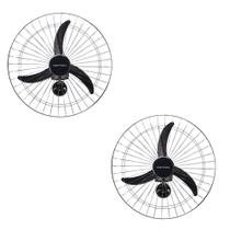 Kit 2 Ventiladores Osc Parede 60cm Preto - Bivolt 543 Kit 2 Ventiladores Osc Parede 60cm Preto - Bivolt 543
