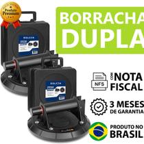 Kit 2 Ventosa Porcelanato Vidro Com Borracha Dupla Sucção Forte 200kg Piso Mármore Móveis Profissional