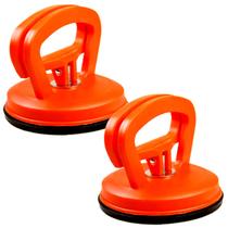 Kit 2 Ventosa simples Solo Para Vidros Aspiração Horizontal 40 Kg Vertical 35 Kg Laranja