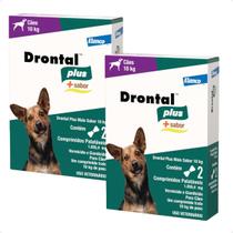 Kit 2 Vermífugo Drontal Plus Tasty Dog 10KG 2 comprimidos