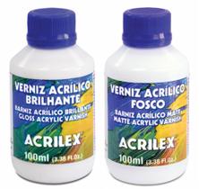 Kit 2 Vernizes Acrilico 100ml - 1 Bilhante E 1 Fosco Acrilex + Nota Fiscal