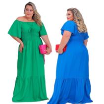 Kit 2 Vestido Ciganinha Longo Verão Plus Size Coleção 2024