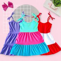 Kit 2 Vestido maria Infantil menina verão estiloso ENVIO COR SORTIDAS Kit 2 Vestido maria Infantil menina verão estiloso ENVIO COR SORTIDAS
