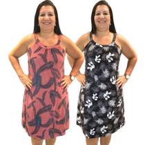 Kit 2 Vestido Plus Size Feminino C Alcinha Soltinho Versátil