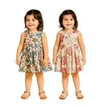 Kit 2 Vestidos Bebê Infantil Menina Floral E Borboletas