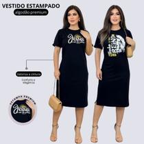 Kit 2 Vestidos Feminino Estampado Moda Evangelica Casual