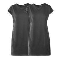 Kit 2 Vestidos Feminino Estilo Camiseta Moda Básico Slim Fitness