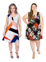 Kit 2 Vestidos Femininos Regata Evasê Liganete Curto Kit 2 Vestidos Femininos Regata Evasê Liganete Curto