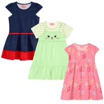 Kit 2 Vestidos Infantil de Verão Menina Kit 2 Vestidos Infantil de Verão Menina