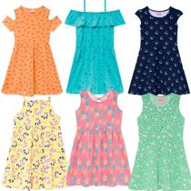 Kit 2 Vestidos Infantil Menina Festa Verão Criança