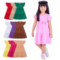 Kit 2 Vestidos Infantil Menina Verão Três Marias Com Laço Kit Sortido infantil menina dias quentes Kit 2 Vestidos Infantil Menina Verão Três Marias Com Laço Kit Sortido infantil menina dias quentes