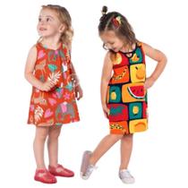 Kit 2 Vestidos Kyly Infantil Menina Verão Confortável Sofisticado Moderno Kit 2 Vestidos Kyly Infantil Menina Verão Confortável Sofisticado Moderno