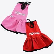Kit 2 Vestidos para pet I Love Dog (Rosa e vermelho) Tamanho:2XS Kit 2 Vestidos para pet I Love Dog (Rosa e vermelho) Tamanho:2XS
