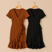 Kit 2 Vestidos Transpassados Brisa Luxo Kit 2 Vestidos Transpassados Brisa Luxo