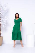 Kit 2 Vestidos Três Marias Casual Mídi Liso Feminino Elegante Moda Evangélica