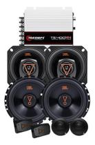 Kit 2 Vias 6 JBL 62VMS80 160W + Par Alto Falantes 4 Triaxiais JBL 4TRMS80 160W + Módulo TS400x4