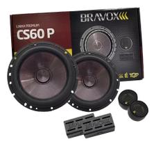 Kit 2 Vias 6 polegadas Bravox CS60P 120 Watts RMS alto falante medio grave mini tweeter potente
