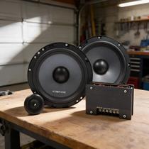 Kit 2 Vias Audiophonic Club KC 6.4 6,5 Pol 200W RMS Par Som Automotivo HiFi Tweeter Seda Crossover 100W Cada Alta Definição Original