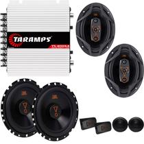 Kit 2 Vias Jbl 160w c/ Alto Falante 6x9 e Módulo Amplificador Ts400x4