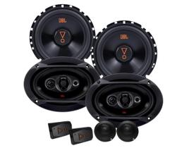 Kit 2 Vias JBL 62VMS80 160W + Par Alto Falantes JBL 6x9 Quadriaxiais 69QDFX110 220W